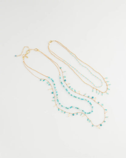 Chico's Multi-Strand Aqua Layering Necklace Aqua