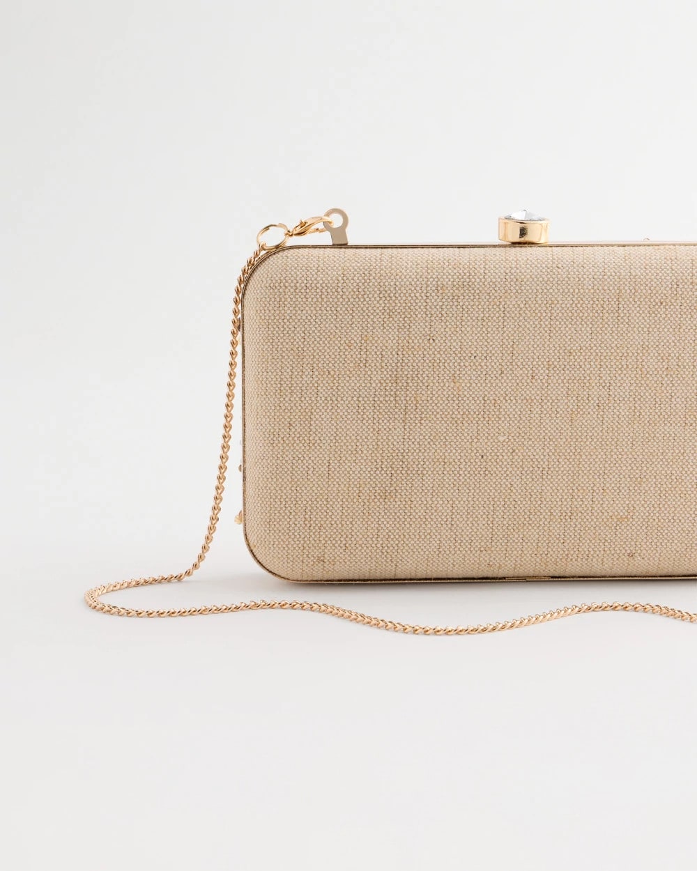 Chico's Shell Embellished Clutch Natural