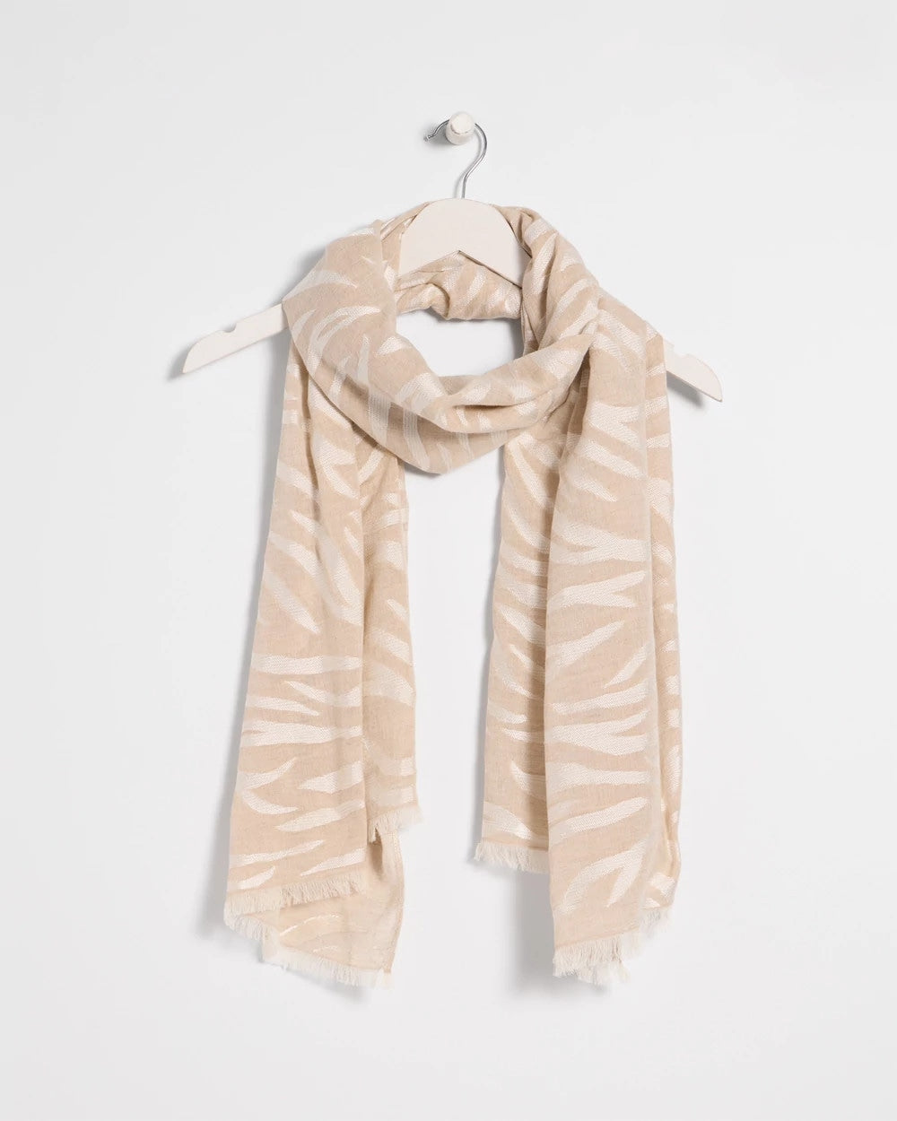 Chico's Neutral Zebra Jacquard Oblong Scarf Neutral