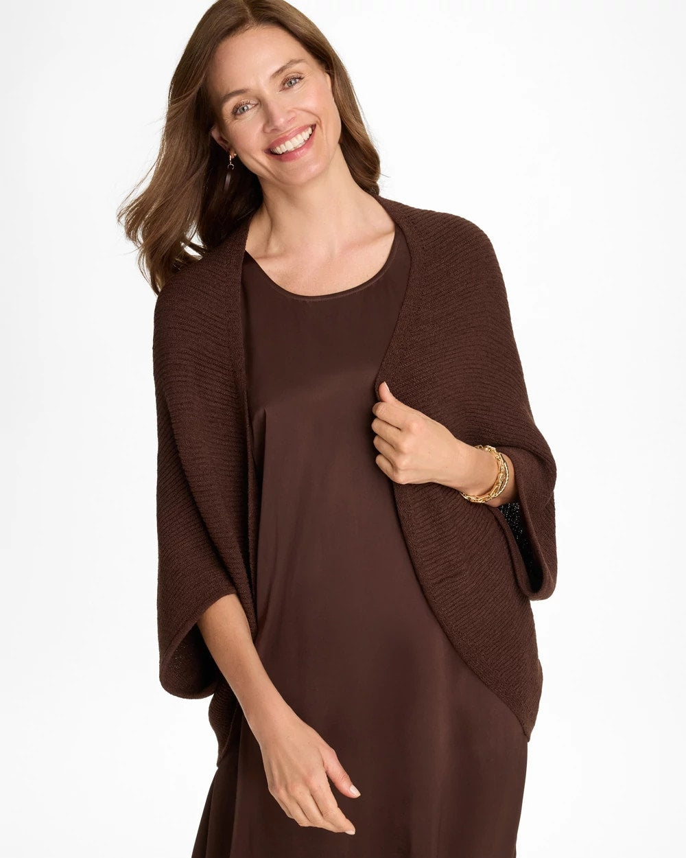 Chico's Knit Cocoon Deep Brown