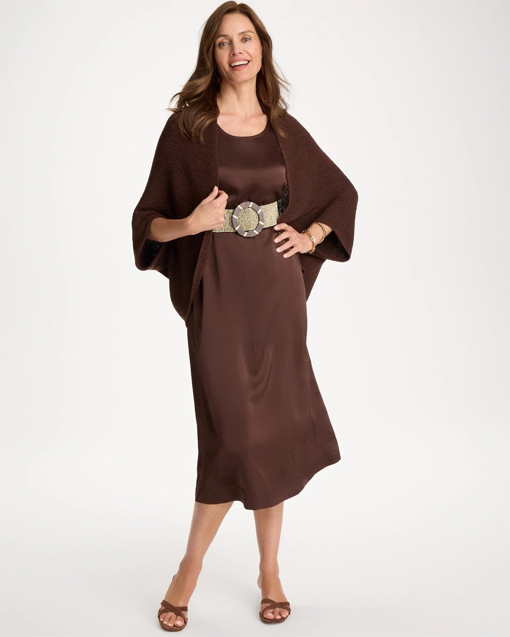 Chico's Knit Cocoon Deep Brown