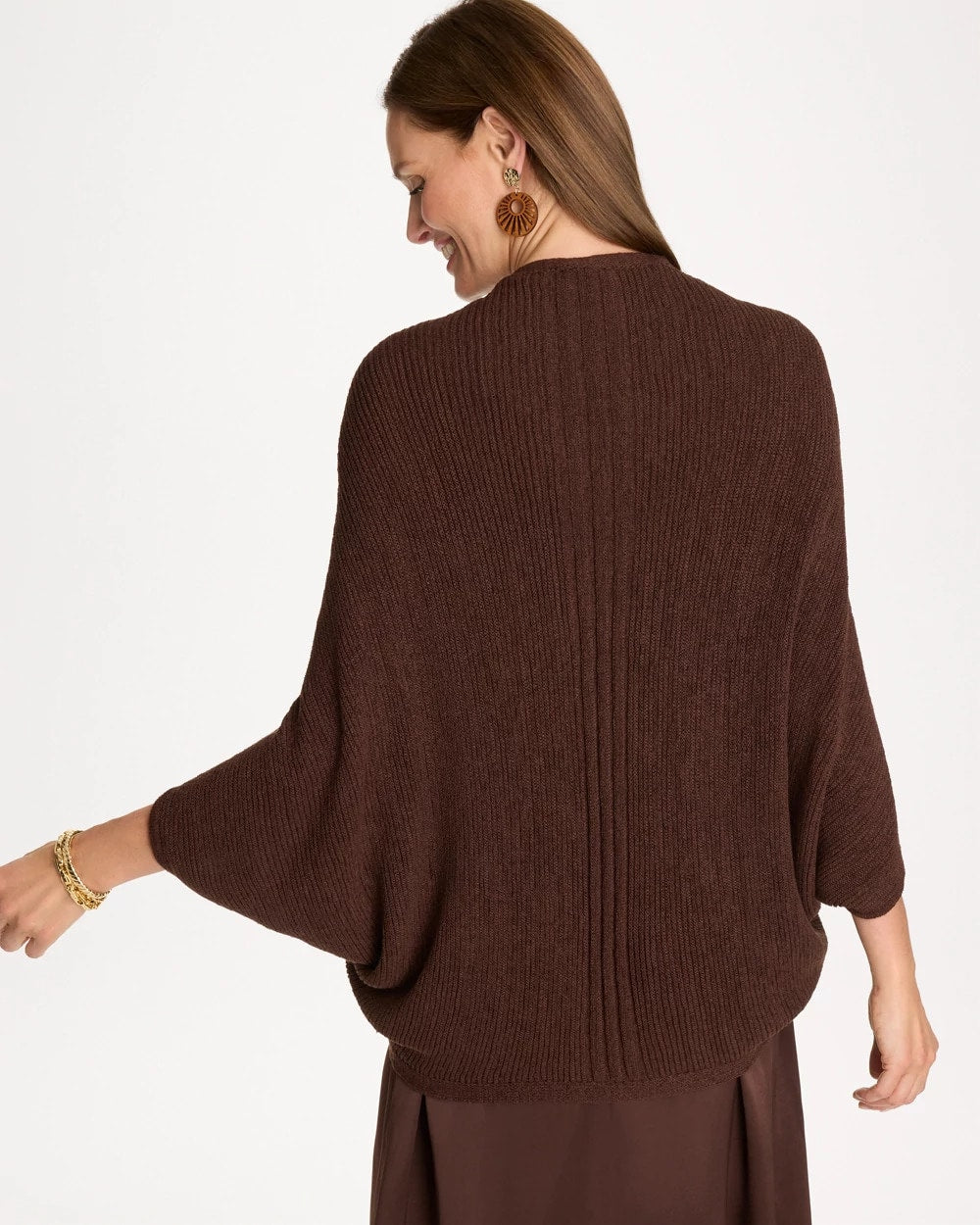 Chico's Knit Cocoon Deep Brown