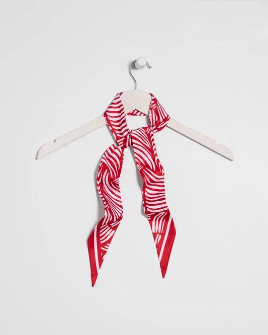 Chico's Printed Skinny Scarf Cherry Lush