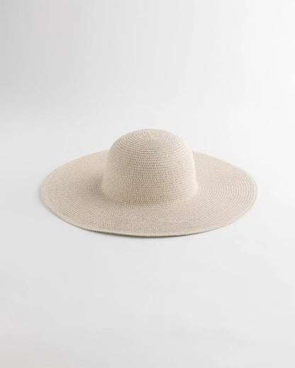 Chico's Metallic Straw Sun Hat Neutral