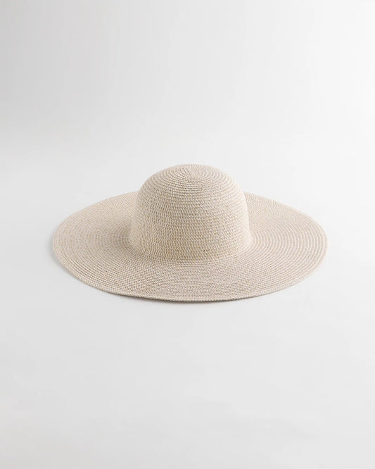 Chico's Metallic Straw Sun Hat Neutral