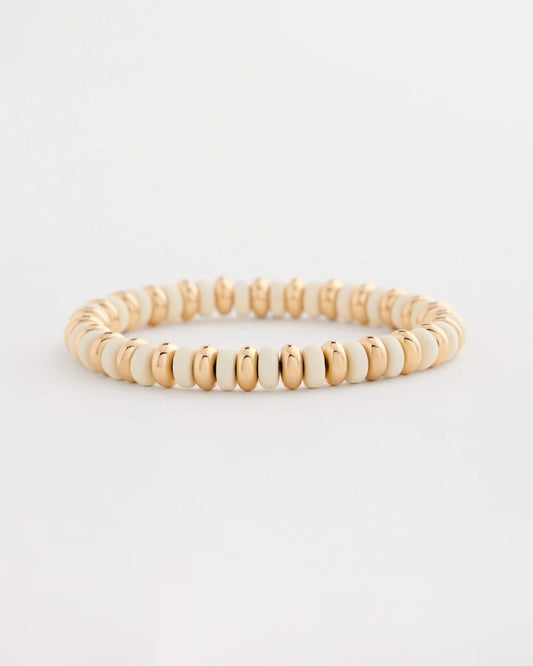 Chico's White Gold Slice Stretch Bracelet White