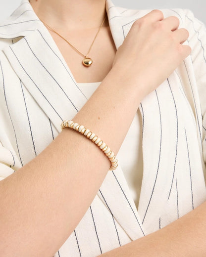 Chico's White Gold Slice Stretch Bracelet White