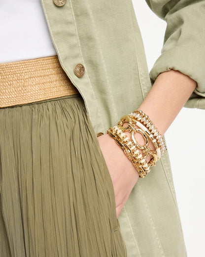 Chico's White Gold Slice Stretch Bracelet White