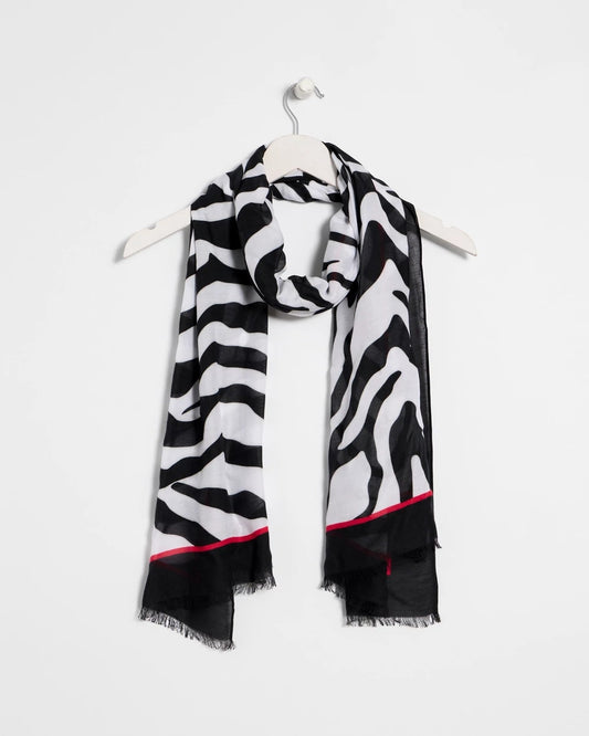 Chico's Animal Print Oblong Scarf Black