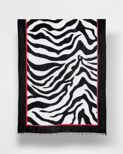 Chico's Animal Print Oblong Scarf Black