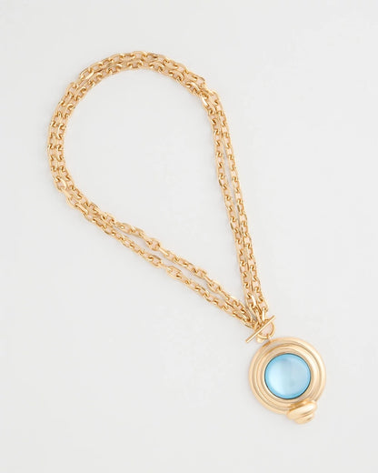 Chico's Twice As Nice Aqua Pendant Necklace Aqua
