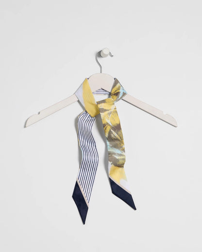 Chico's Striped Skinny Scarf Golden Haze