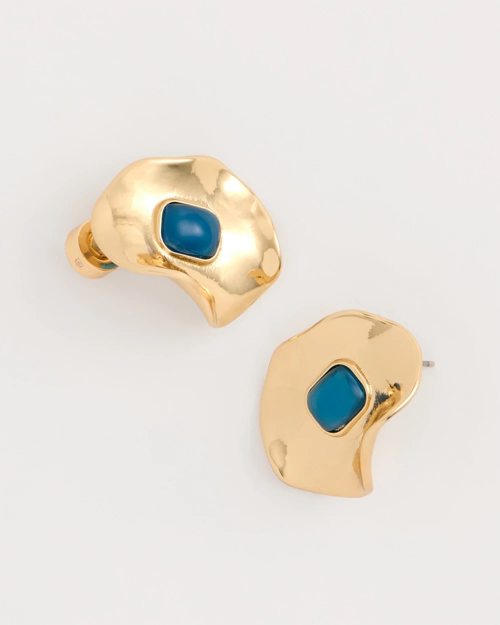 Chico's Blue Resin Cab Oversized Stud Earrings Blue