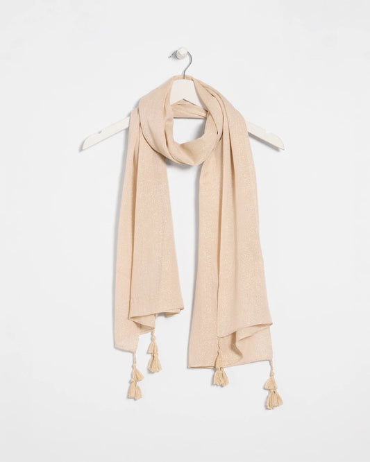 Chico's Lurex Oblong Scarf Neutral