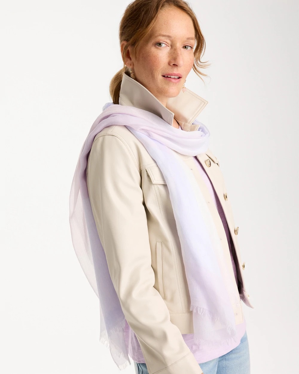 Chico's Cashmere Blend Oblong Scarf Lavender
