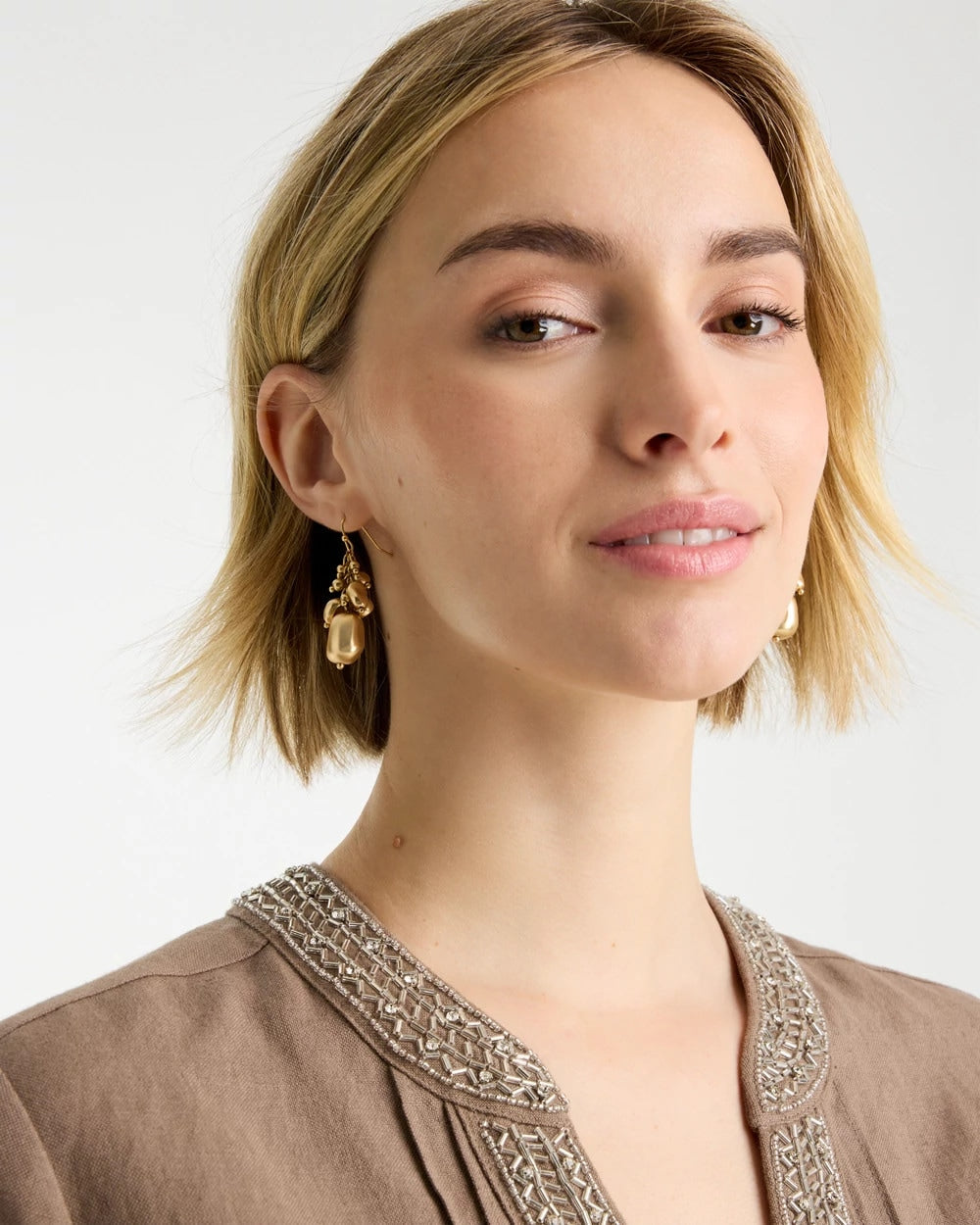 Chico's Goldtone Cluster Earrings Gold