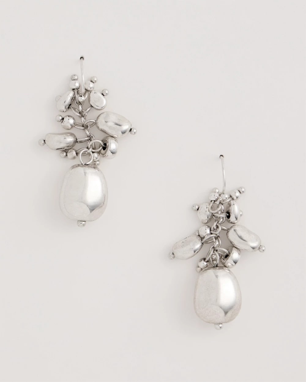 Chico's Silvertone Cluster Earrings Silver