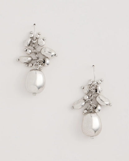 Chico's Silvertone Cluster Earrings Silver
