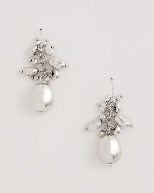 Chico's Silvertone Cluster Earrings Silver