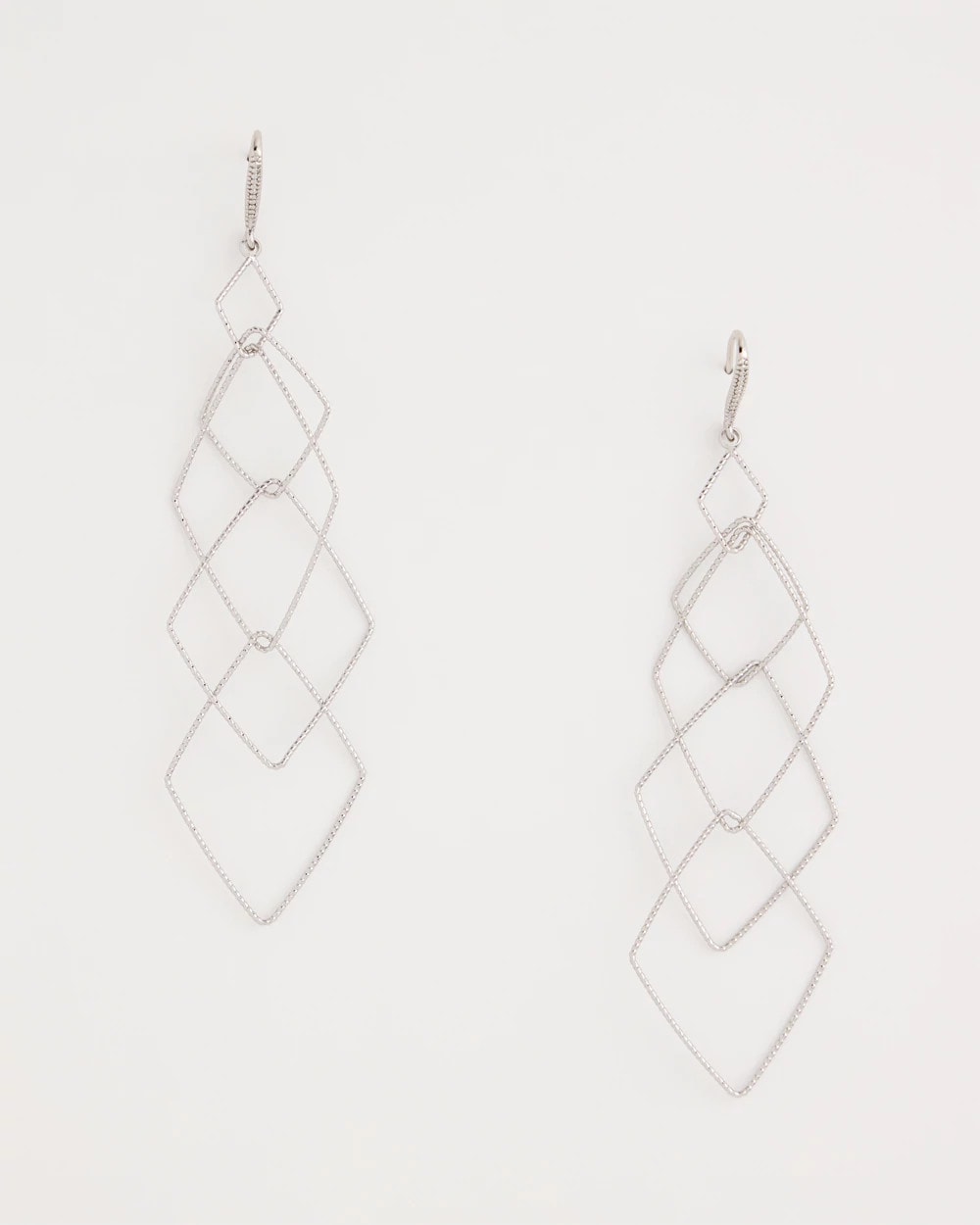 Chico's Geo Linear Drop Earrings Silver