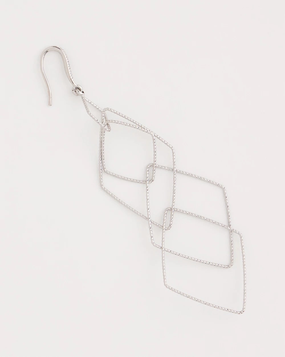 Chico's Geo Linear Drop Earrings Silver