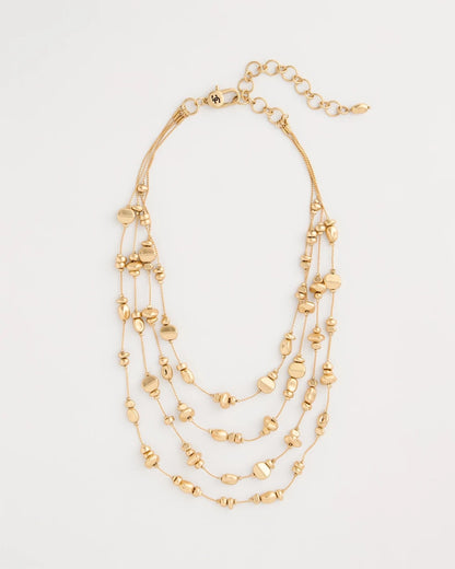 Chico's Golden Nugget Illusion Necklace Gold