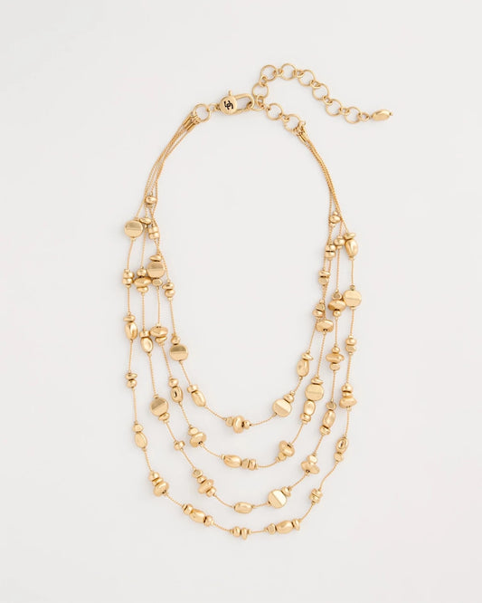Chico's Golden Nugget Illusion Necklace Gold