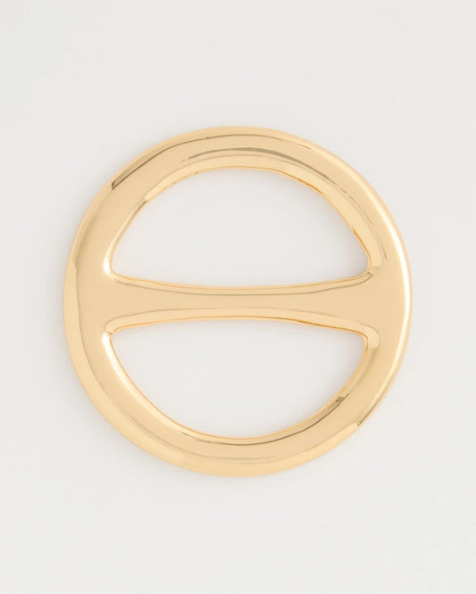 Chico's Golden Round Scarf Ring Gold