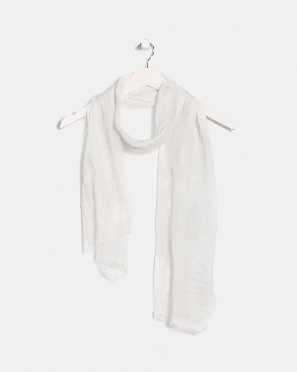 Chico's Textured Palms Oblong Scarf White