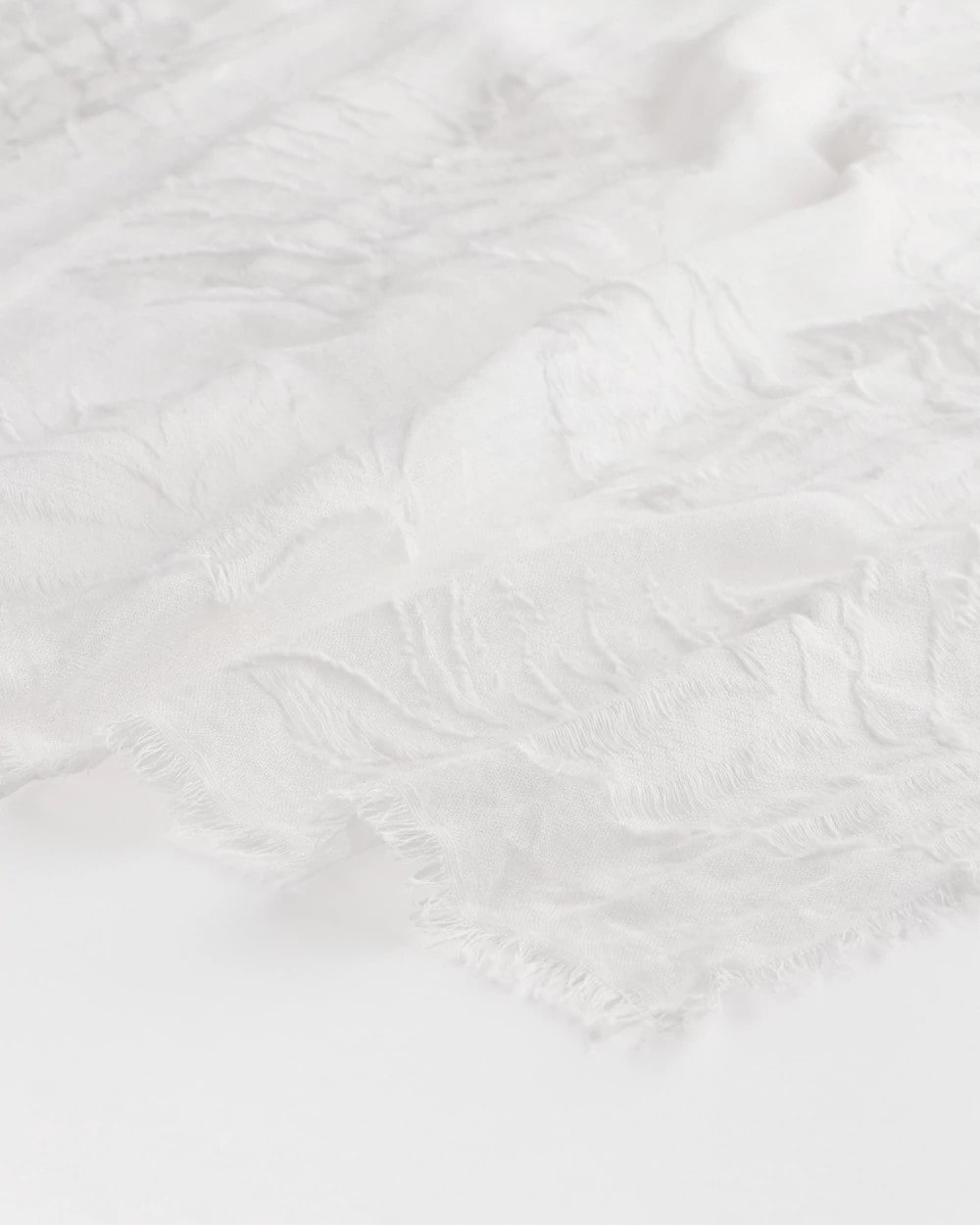 Chico's Textured Palms Oblong Scarf White
