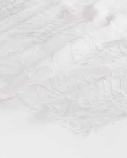 Chico's Textured Palms Oblong Scarf White