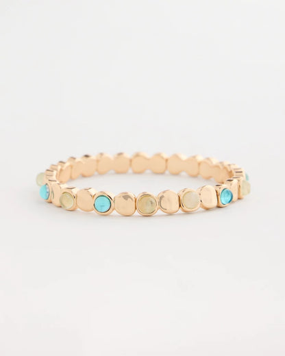 Chico's Quartz Stone Small Stretch Bracelet Light Blue
