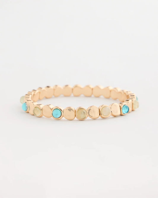 Chico's Quartz Stone Small Stretch Bracelet Light Blue
