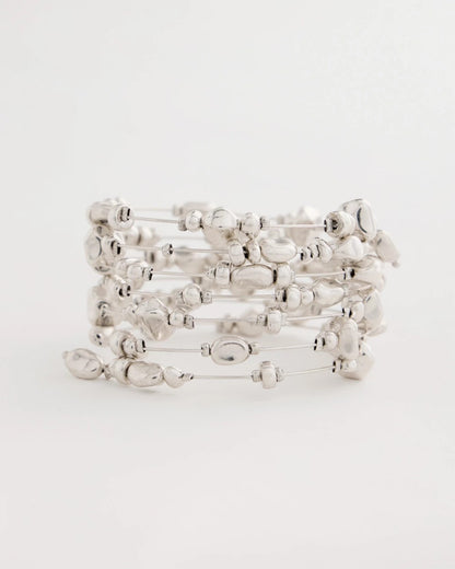 Chico's Silvertone Coil Bracelet Silver