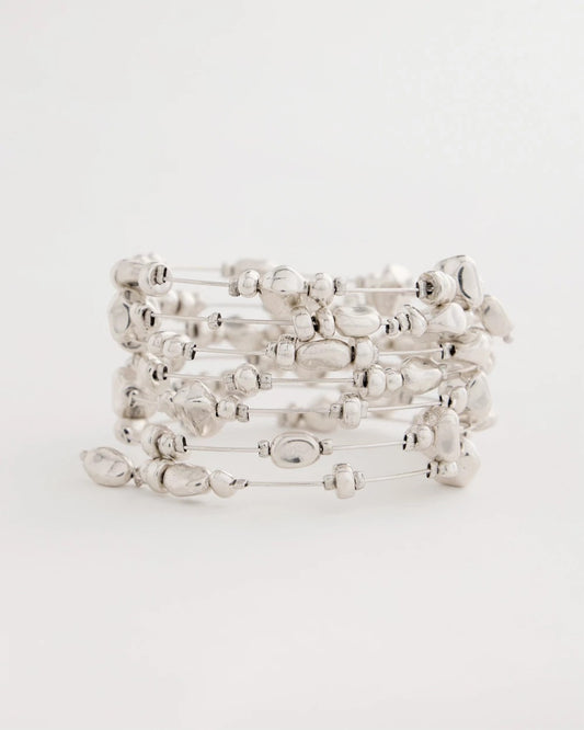 Chico's Silvertone Coil Bracelet Silver