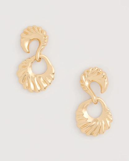 Chico's Golden Doorknocker Earrings Gold