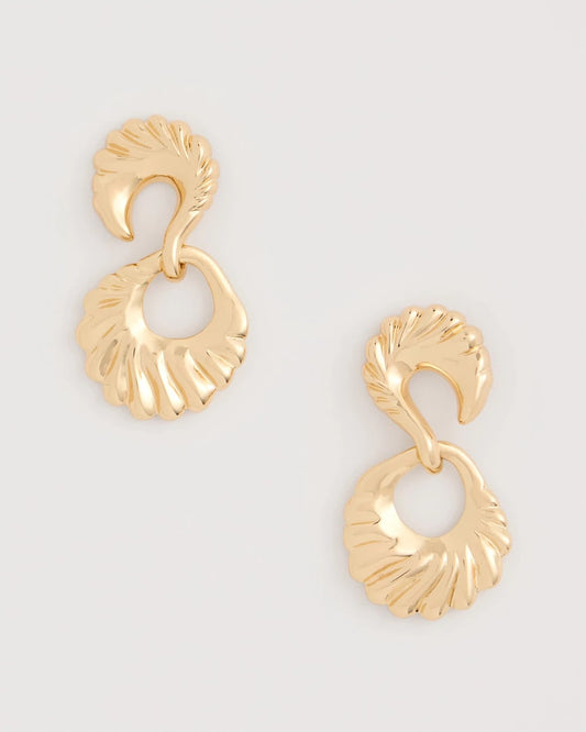 Chico's Golden Doorknocker Earrings Gold
