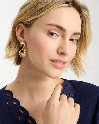 Chico's Golden Doorknocker Earrings Gold