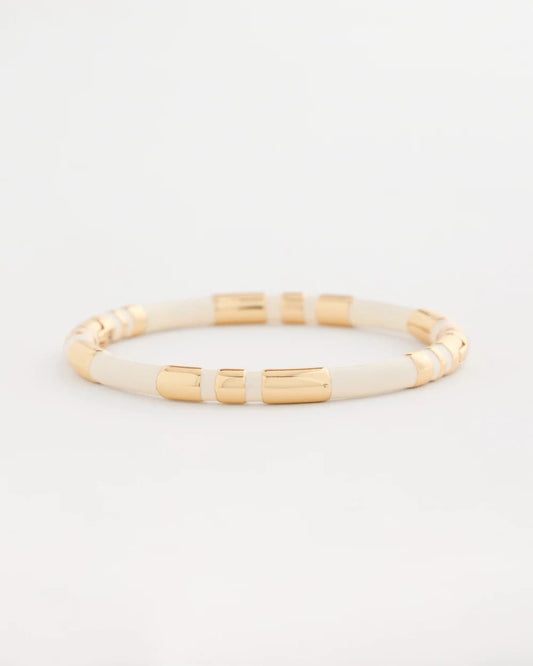 Chico's White Enamel Hinge Bangle White