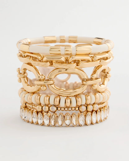 Chico's White Enamel Hinge Bangle White