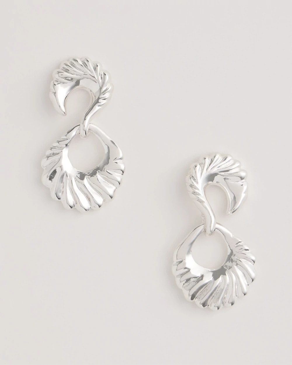 Chico's Silvertone Doorknocker Earrings Silver