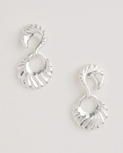 Chico's Silvertone Doorknocker Earrings Silver