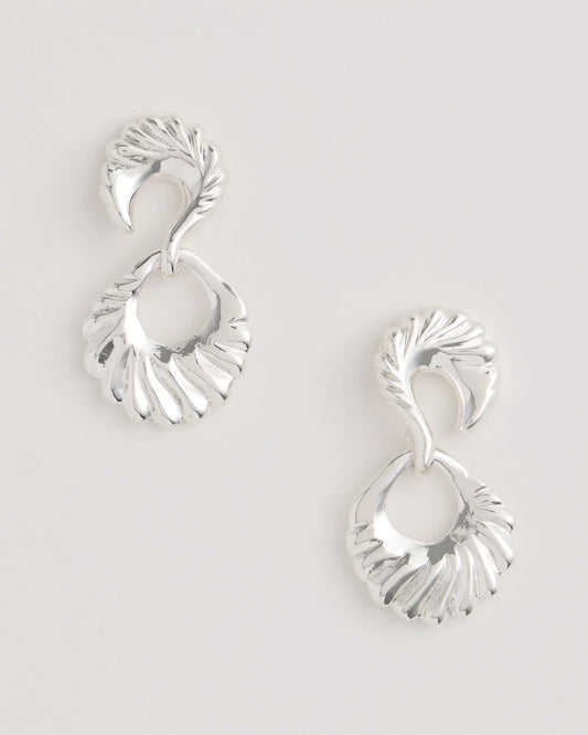 Chico's Silvertone Doorknocker Earrings Silver