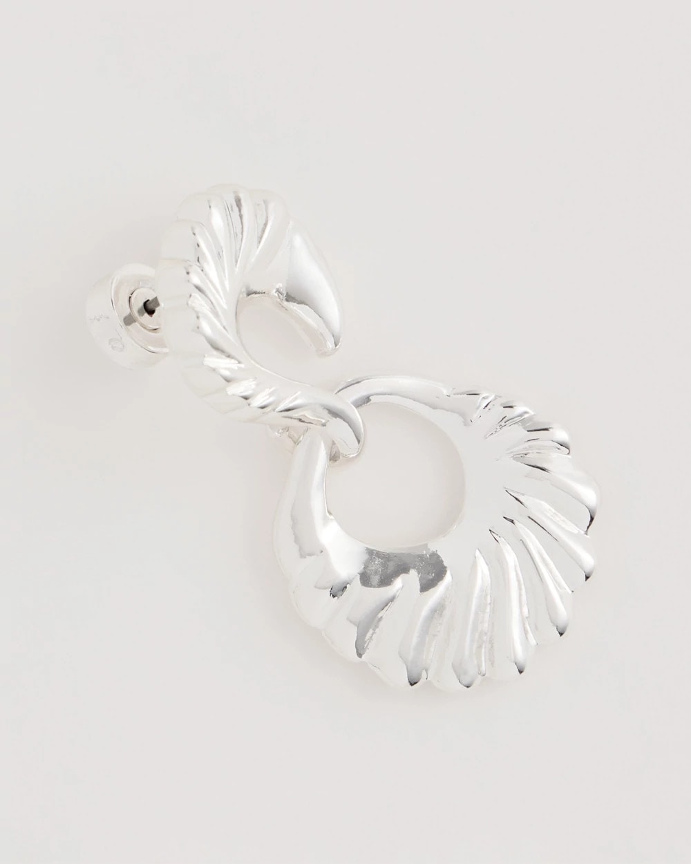 Chico's Silvertone Doorknocker Earrings Silver