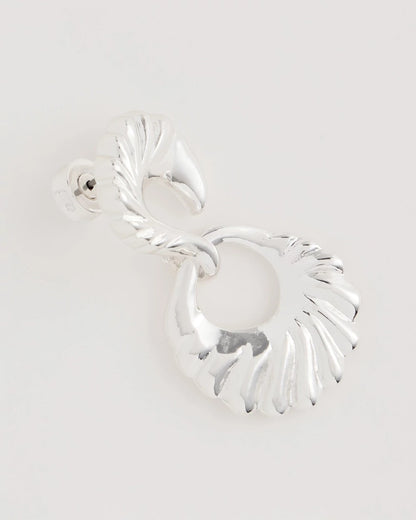 Chico's Silvertone Doorknocker Earrings Silver