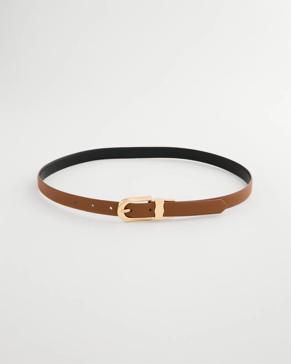 Chico's Skinny Reversible Trouser Belt Black/Brown