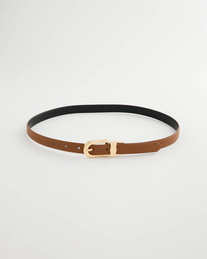 Chico's Skinny Reversible Trouser Belt Black/Brown