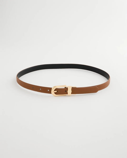 Chico's Skinny Reversible Trouser Belt Black/Brown