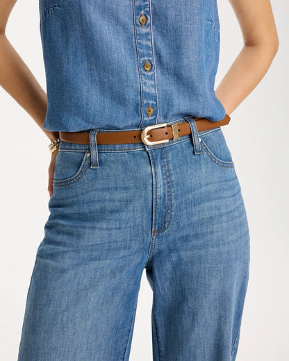 Chico's Skinny Reversible Trouser Belt Black/Brown