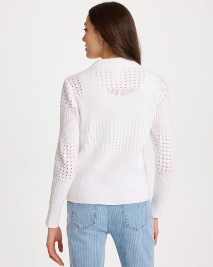 Chico's Textured Button-Front Cardigan Alabaster